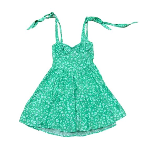 Women’s Sky to the Moon dress mini light  green/white floral 2000s - Picture 1 of 6